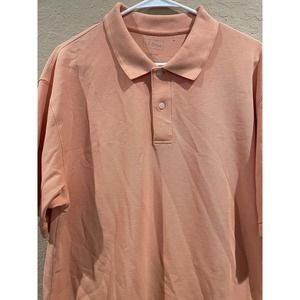 LL Bean Shirt Mens Large Regular Orange Polo Short Sleeves Traditional Fit